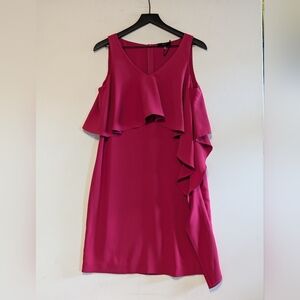 Trina Turk Fuchsia Feminine Ruffle Dress Formal Junya Flounce Sleeveless Sz 6